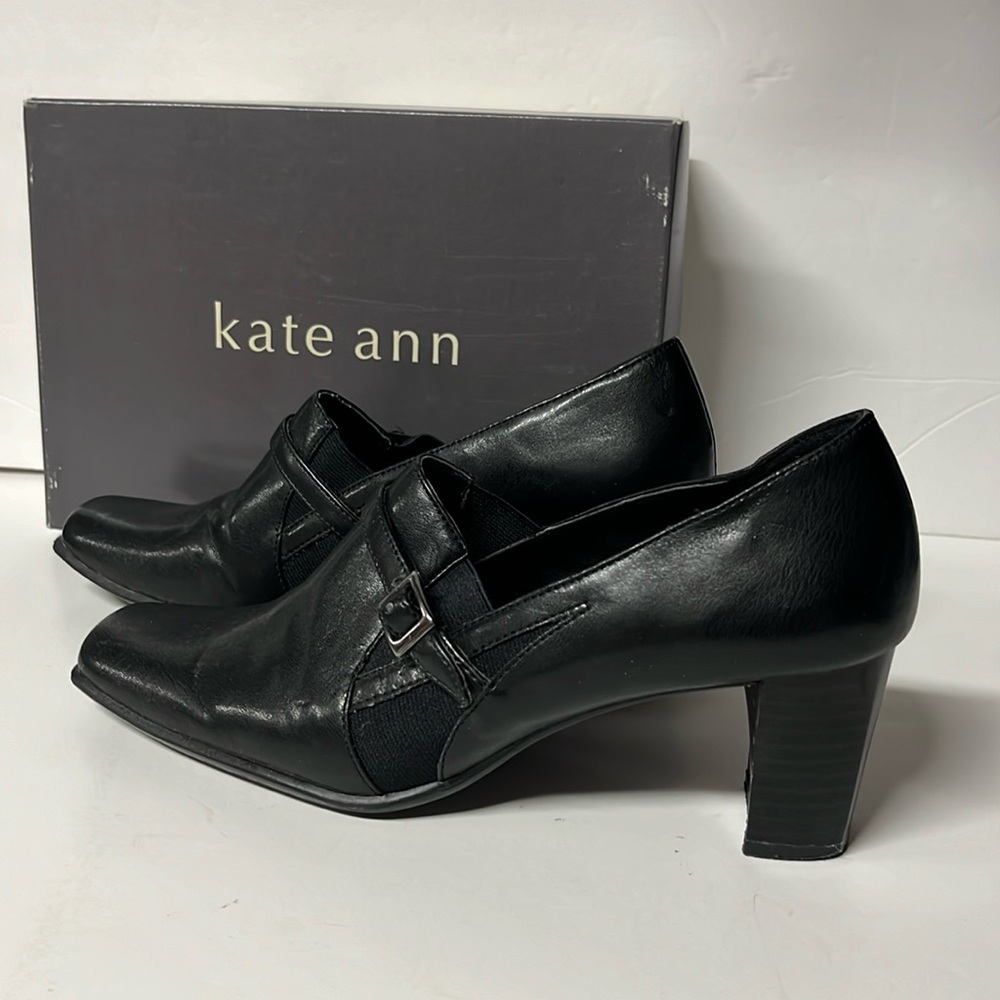 Black shoes size 7 1/2 medium slide on shoe with original box